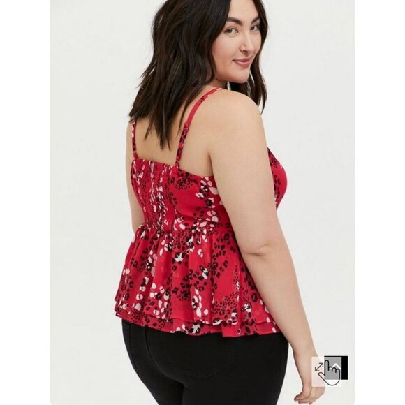 Torrid Size 4 Fuchsia Pink Peplum Chiffon Midi Cami - Picture 2 of 9